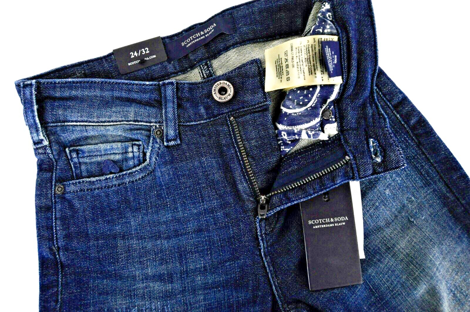 SCOTCH &amp; SODA moteriški džinsai W24/L32 Slim Stretch Supreme washed blue 