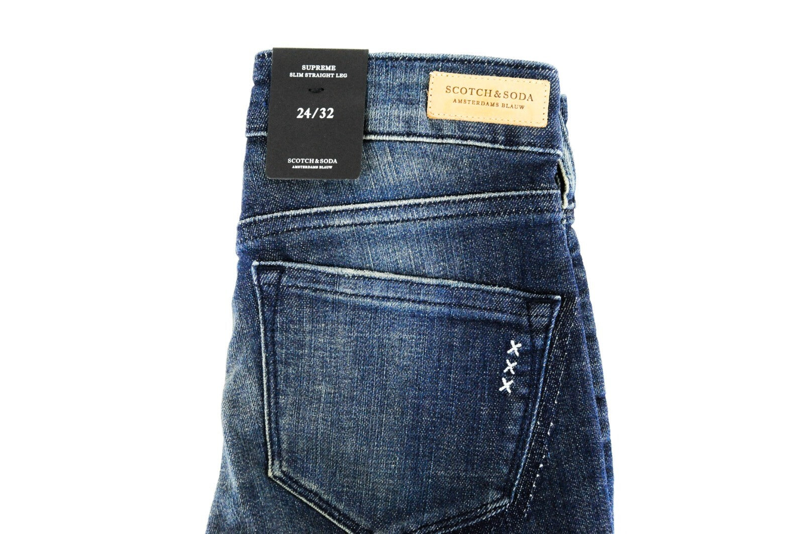 SCOTCH &amp; SODA moteriški džinsai W24/L32 Slim Stretch Supreme washed blue 