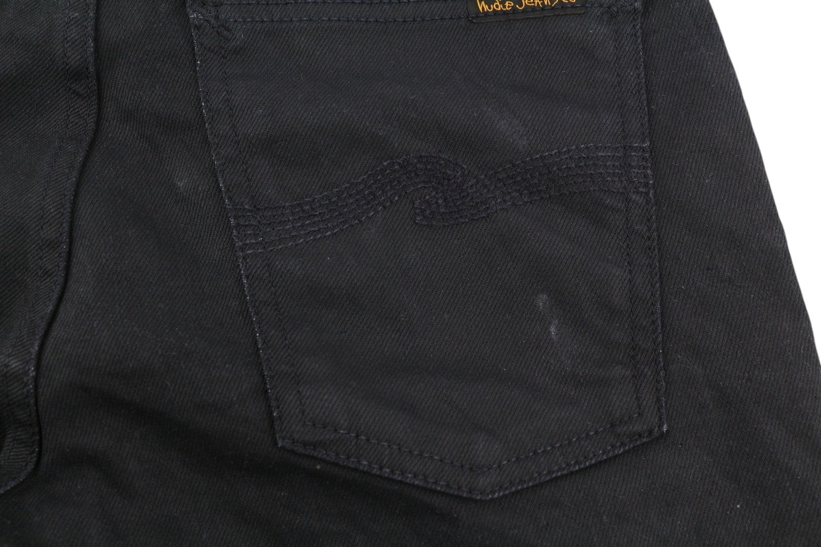 NUDIE JEANS aptempti ilgi vyriški džinsai W28/L30 Throb juodi, organiniu sluoksniu dengti džinsai 