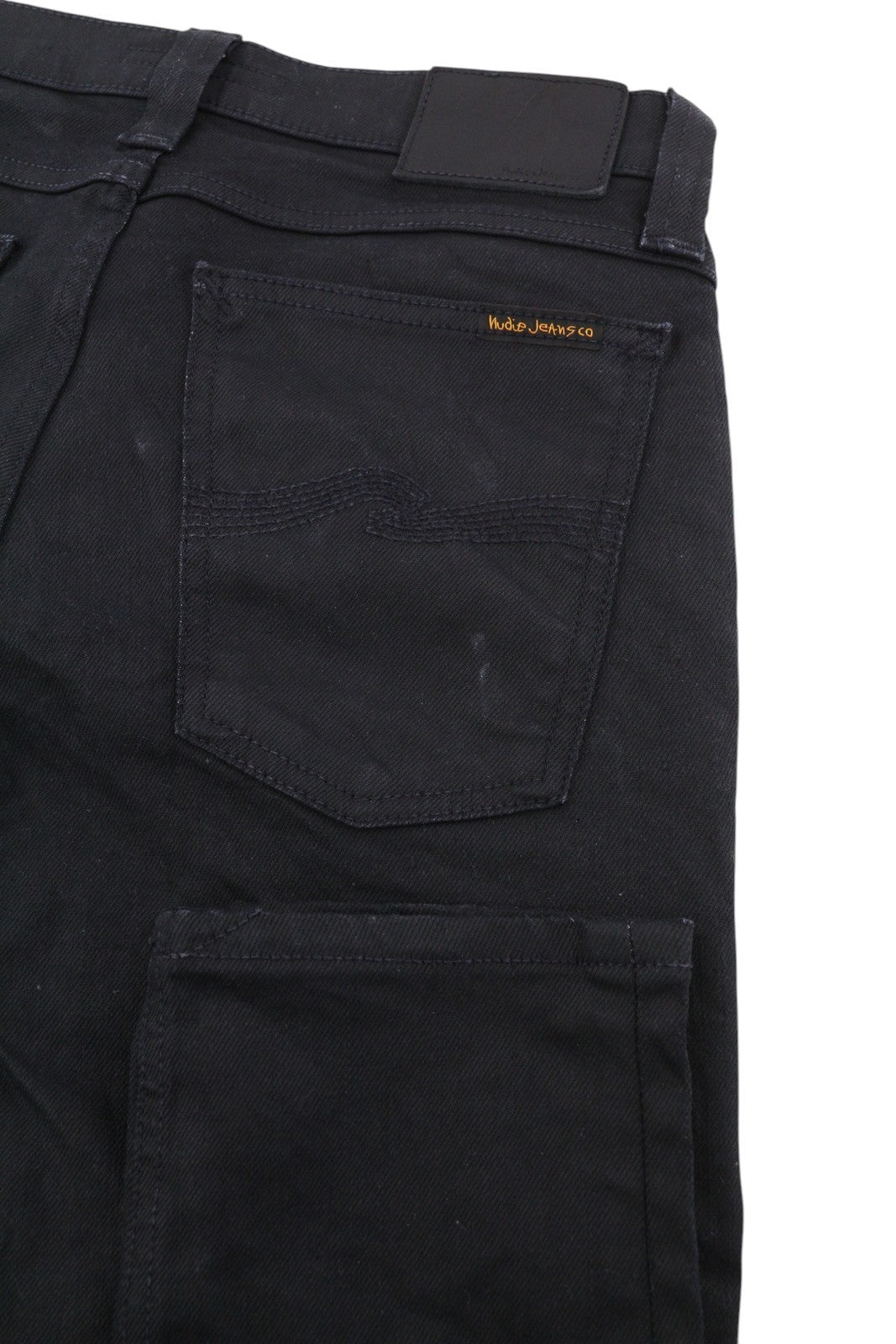 NUDIE JEANS aptempti ilgi vyriški džinsai W28/L30 Throb juodi, organiniu sluoksniu dengti džinsai 