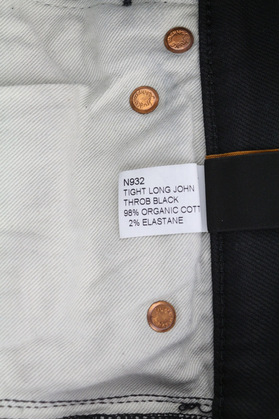 NUDIE JEANS aptempti ilgi vyriški džinsai W28/L30 Throb juodi, organiniu sluoksniu dengti džinsai 