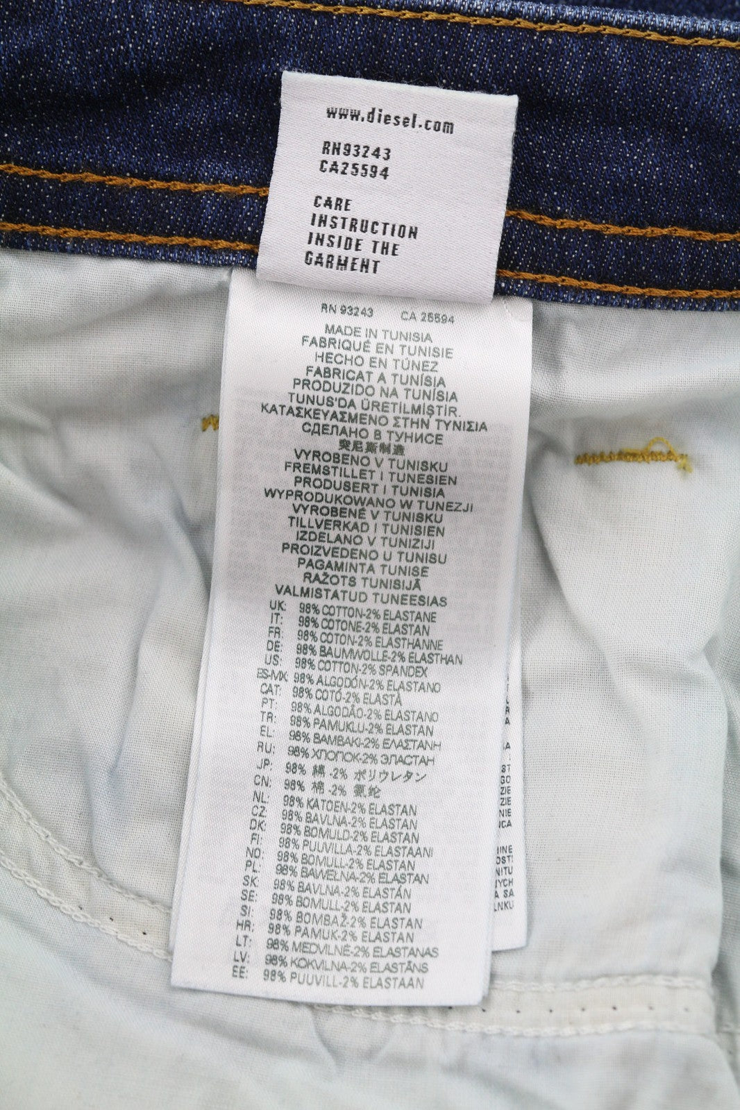 DIESEL Thommer-X R9B90 vyriški džinsai W33/L34 Slim žemo juosmens, rekomenduojama kaina – 160 €, mėlyni 