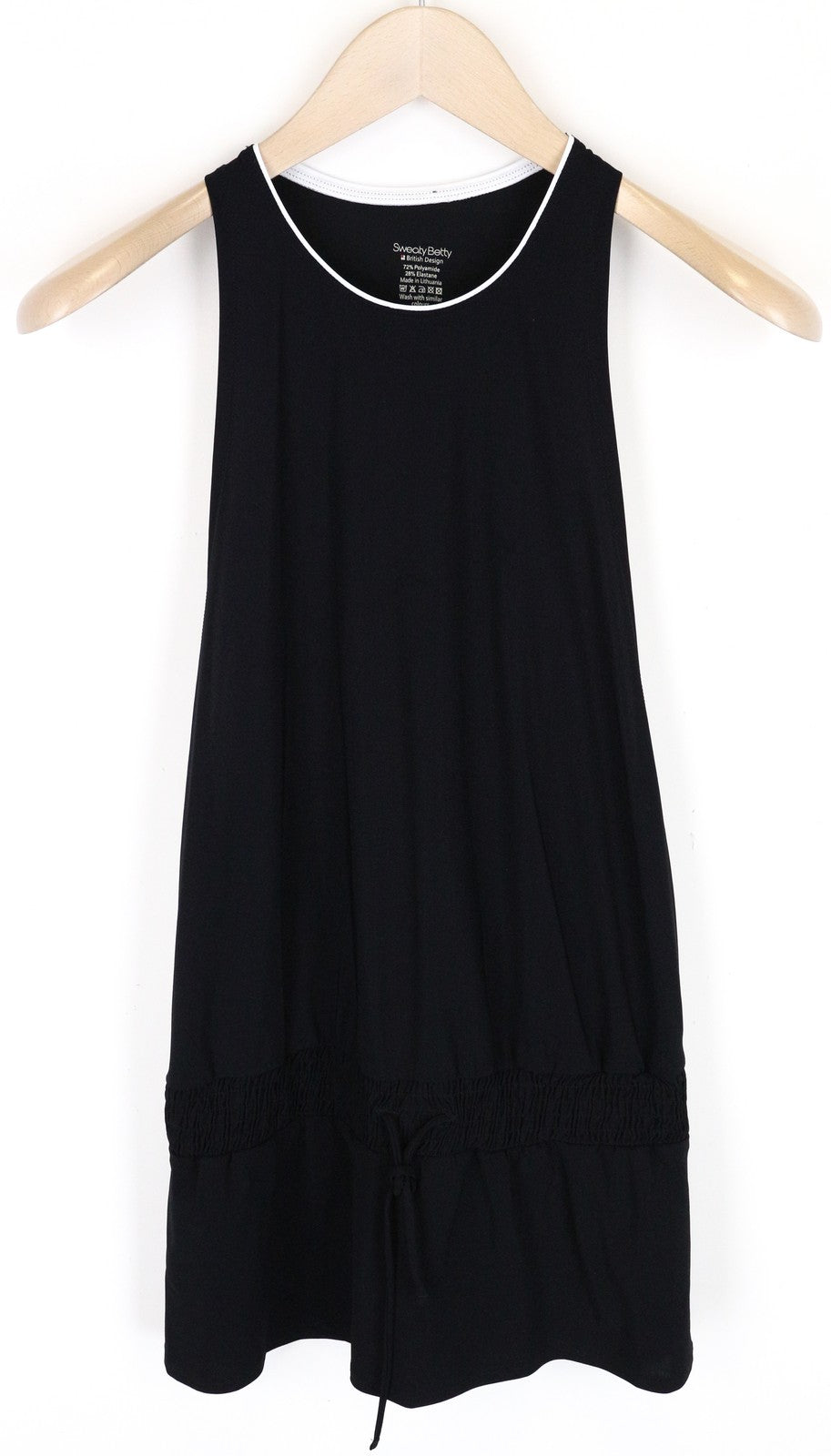 SWEATY BETTY Women's Sleeveless Dress XS Black Sport Round Neck Elastic Waist