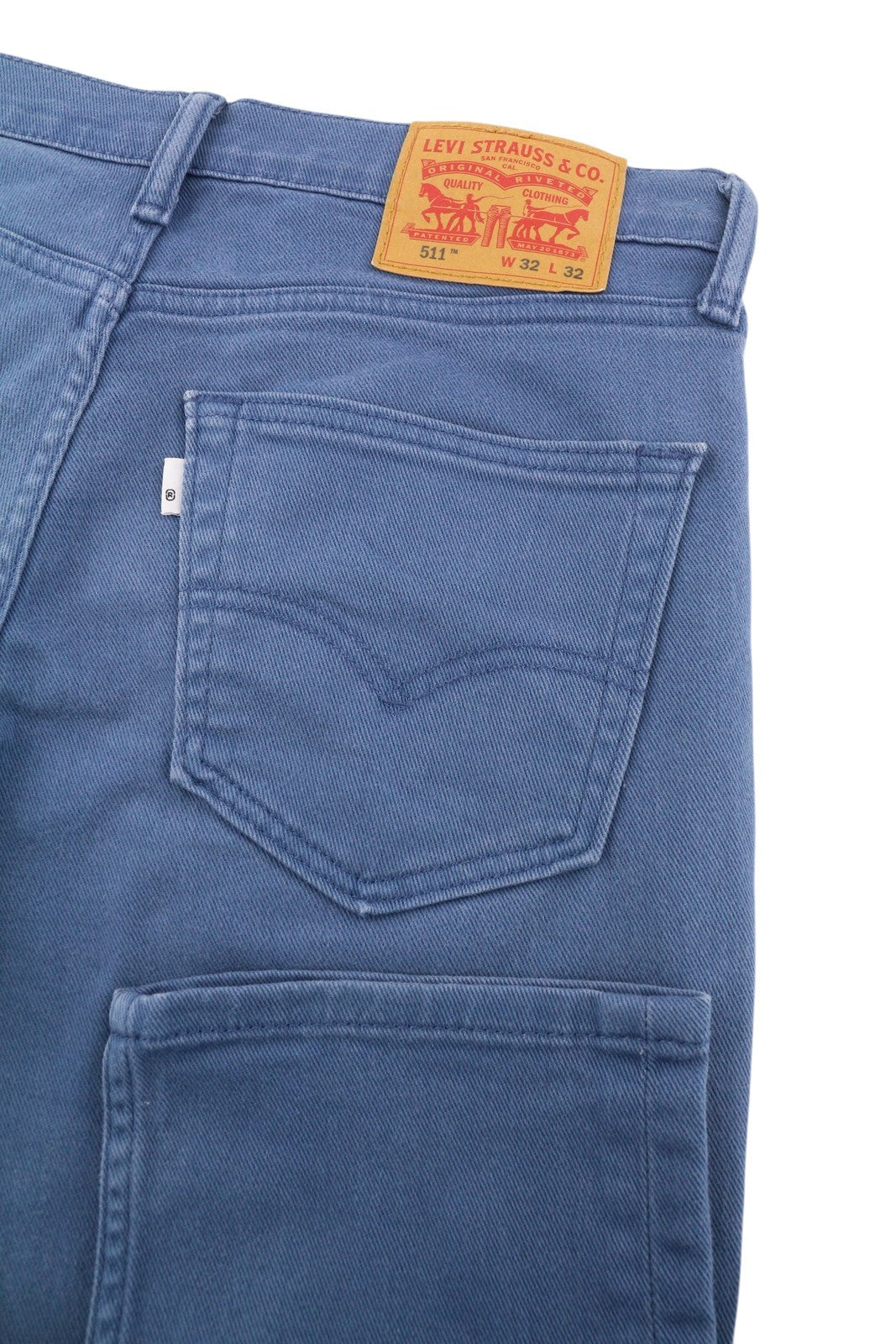 LEVI'S 511 Men Jeans W32/L32 Denim Mid Blue Slim Fit Zip Fly 5-Pockets Logo
