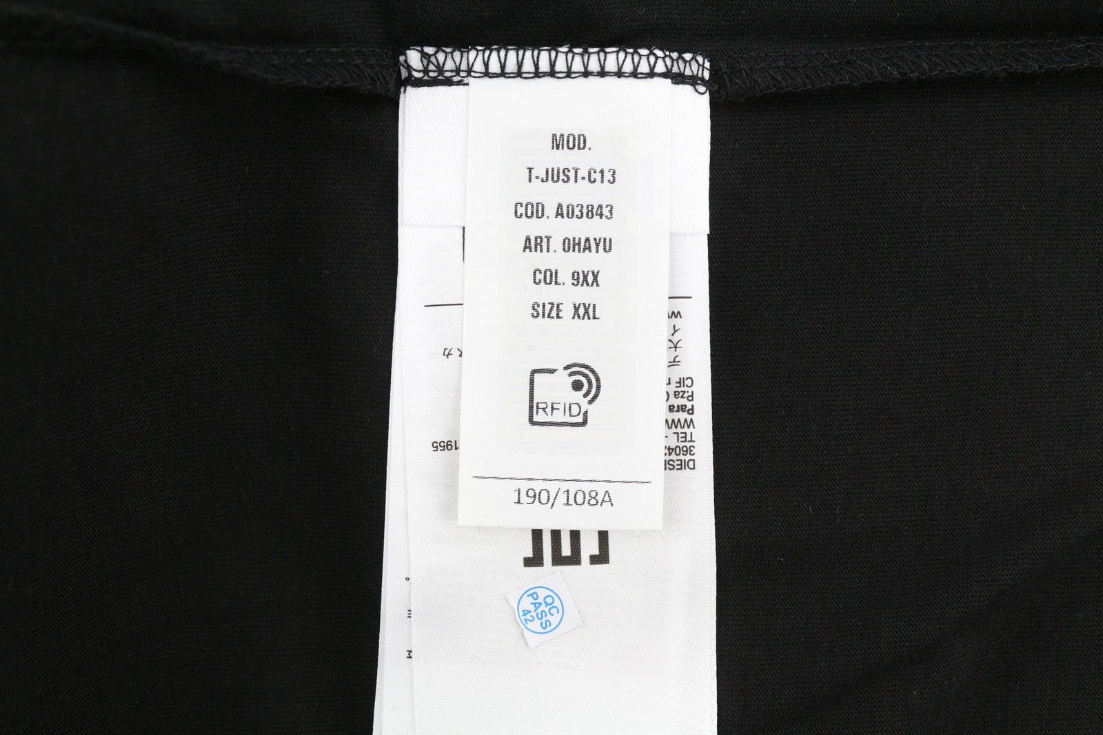 DIESEL T-Just-C13 vyriški marškinėliai, juodi, trumpomis rankovėmis, apvalia apykakle, medvilniniai trikotažiniai marškinėliai, 2XL 