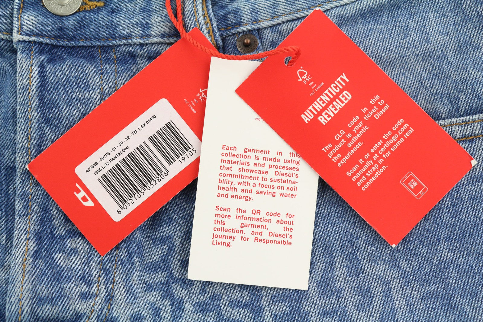 DIESEL 1995 007F5 vyriški džinsai W30 Slim Fit vidutinio juosmens, tiesios kojos, skalbti. RMK 250 €. 