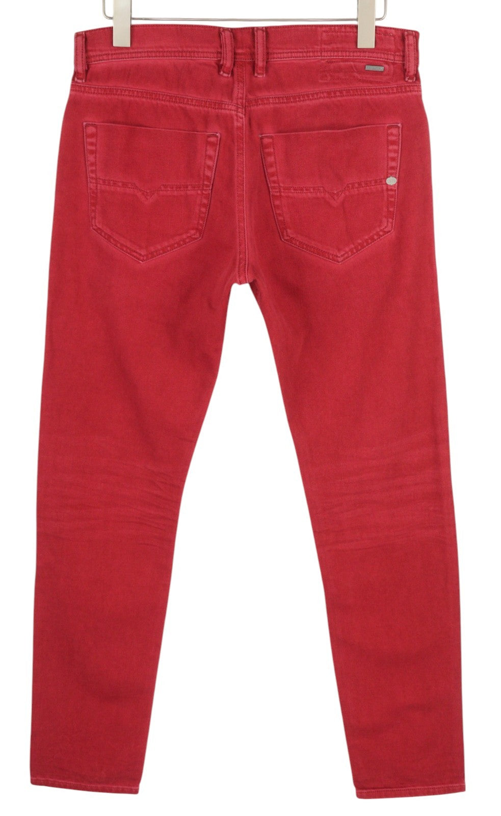 DIESEL Tepphar 0856Y Men Jeans W31 Denim Red Slim Carrot Fit Stretch Button