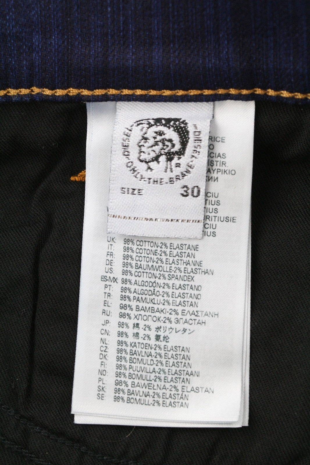 DIESEL Tepphar 0098N vyriški džinsai W30/L32 Slim Fit, tamprūs, plėšyti, mėlyni, RRP200