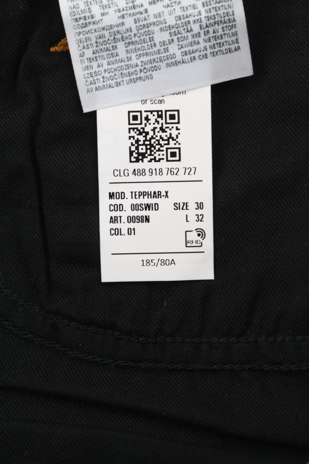 DIESEL Tepphar 0098N vyriški džinsai W30/L32 Slim Fit, tamprūs, plėšyti, mėlyni, RRP200