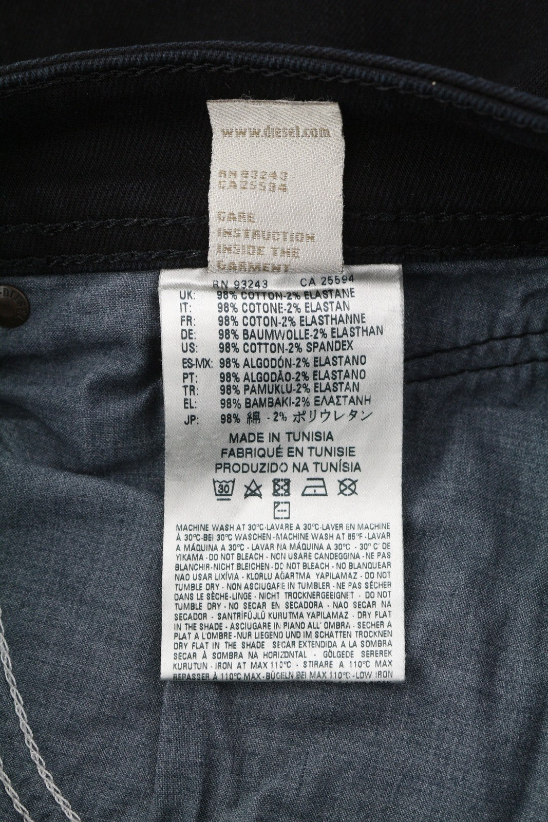 DIESEL Belther 0886Z Men Jeans W29/L32 Denim Black Regular Slim Tapered Stretch