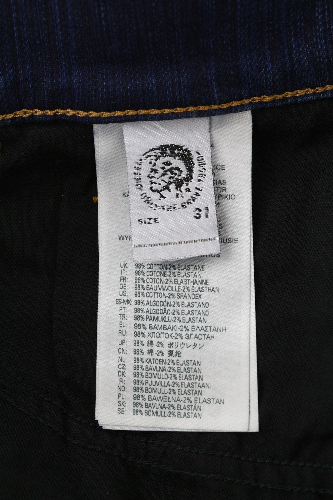 DIESEL Tepphar 0098N vyriški džinsai W31/L32 Slim Fit, tamprūs, plėšyti, mėlyni, RRP 200 € 