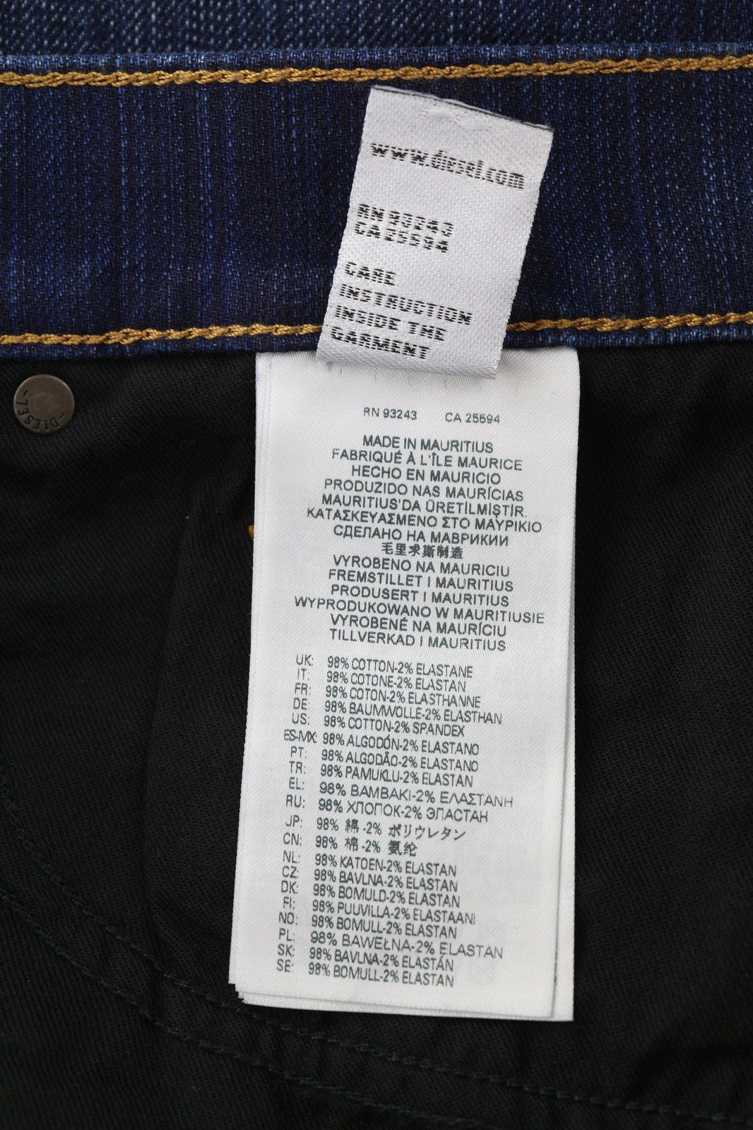 DIESEL Tepphar 0098N vyriški džinsai W31/L32 Slim Fit, tamprūs, plėšyti, mėlyni, RRP 200 € 