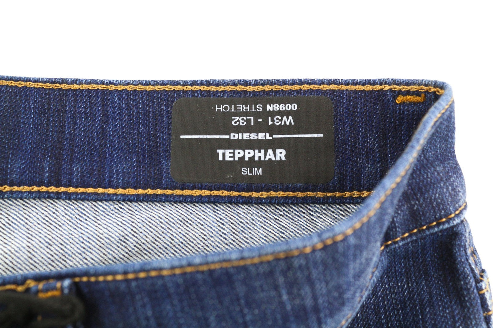 DIESEL Tepphar 0098N vyriški džinsai W31/L32 Slim Fit, tamprūs, plėšyti, mėlyni, RRP 200 € 