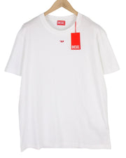 DIESEL T-Diegor-1D vyriški marškinėliai, balti, trumpomis rankovėmis, su apvalia apykakle ir logotipu, trikotažas. 3XL dydis. 