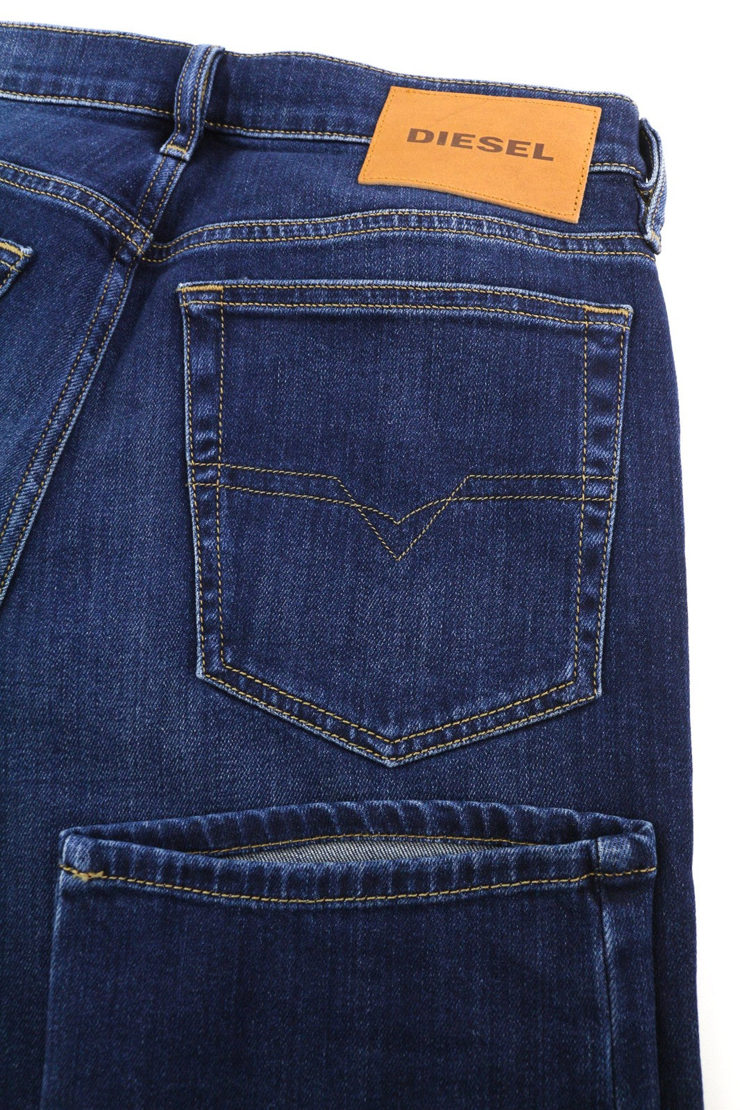 DIESEL D-Mihtry 009ML vyriški džinsai W30/L30 tiesaus kirpimo, tamprūs, skalbto mėlyno logotipo imitacija 