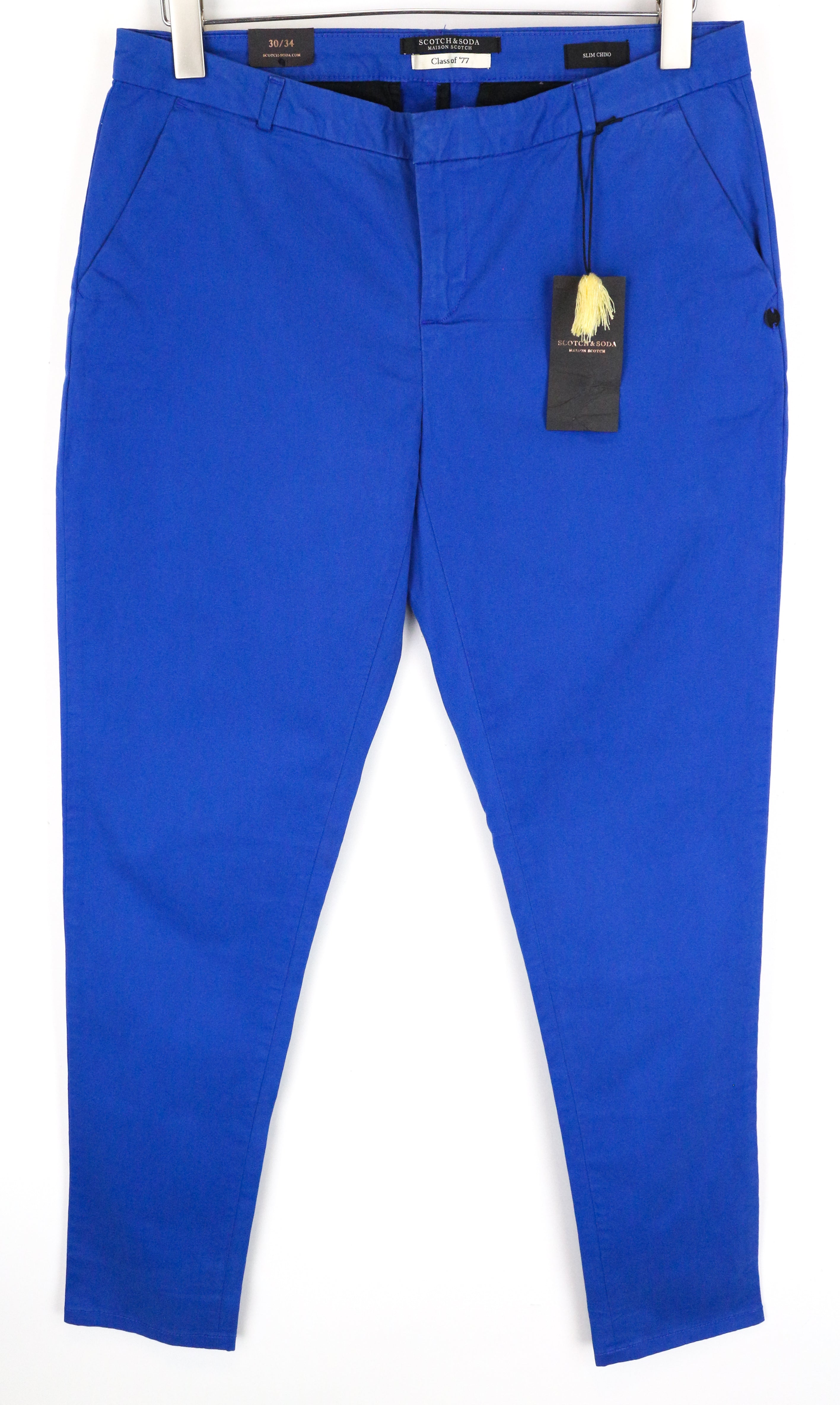 MAISON SCOTCH Women's Trousers W30/L34 Slim Chino Blue Stretch Zipped Classic