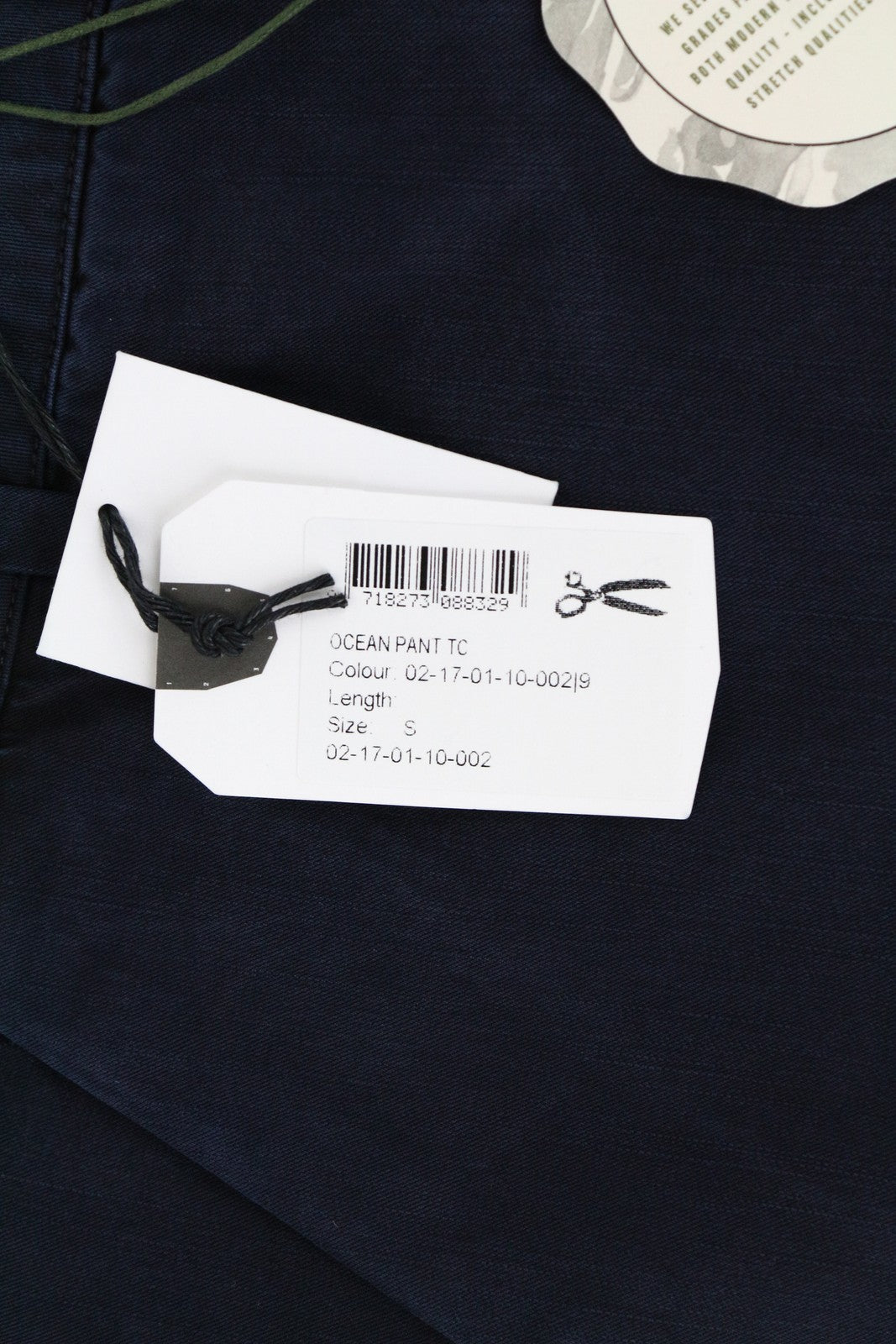 DENHAM Ocean moteriškos S dydžio tamsiai mėlynos medvilninės chino lengvos klasikinės kelnės su užtrauktuku 