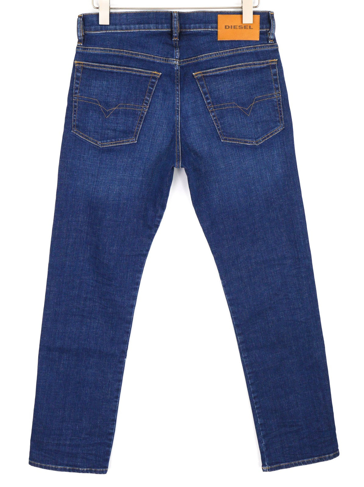 DIESEL D-Mihtry 009NN vyriški džinsai W30/L32 tiesaus kirpimo, tamprūs, skalbto mėlyno logotipo imitacija 