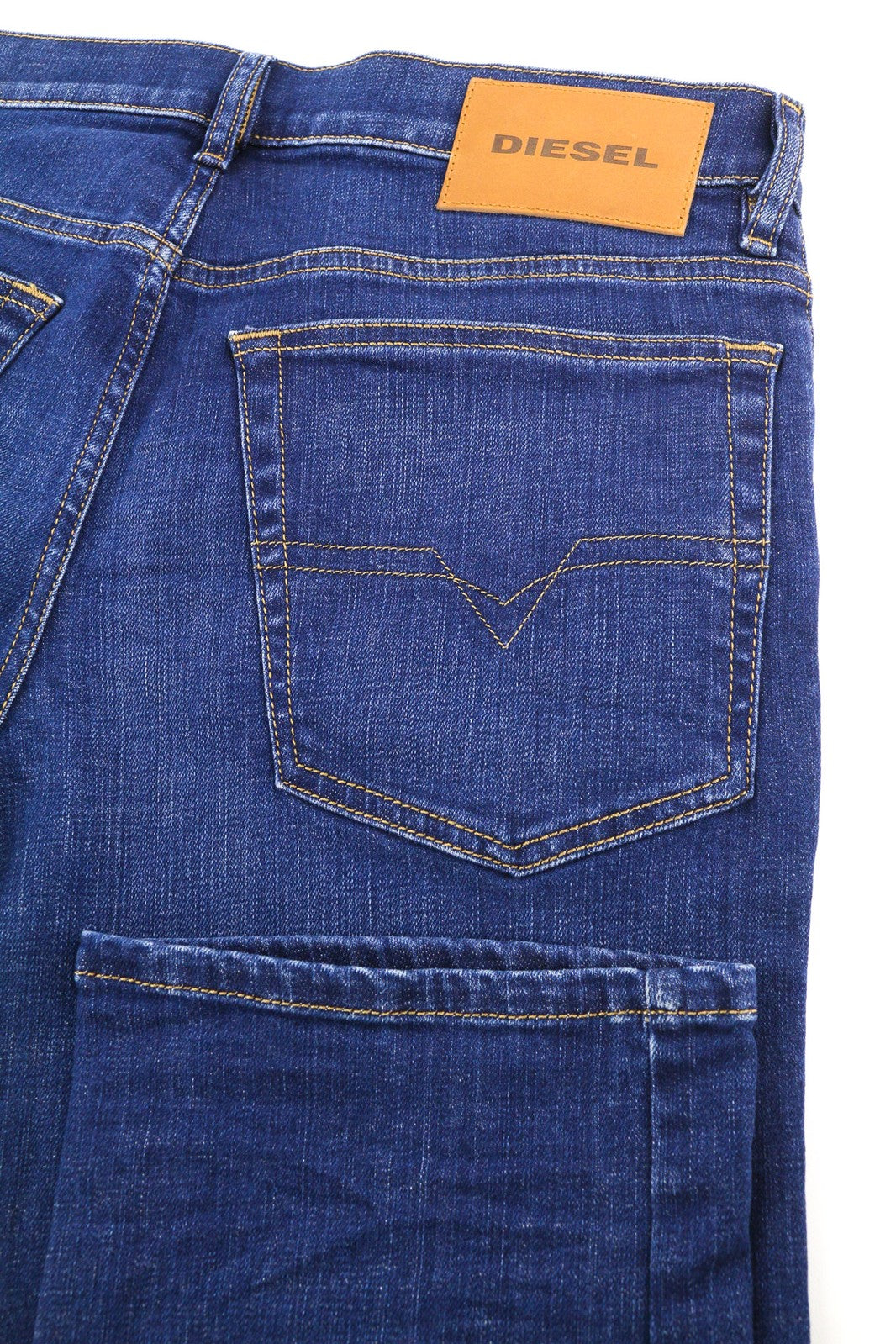 DIESEL D-Mihtry 009NN vyriški džinsai W30/L32 tiesaus kirpimo, tamprūs, skalbto mėlyno logotipo imitacija 