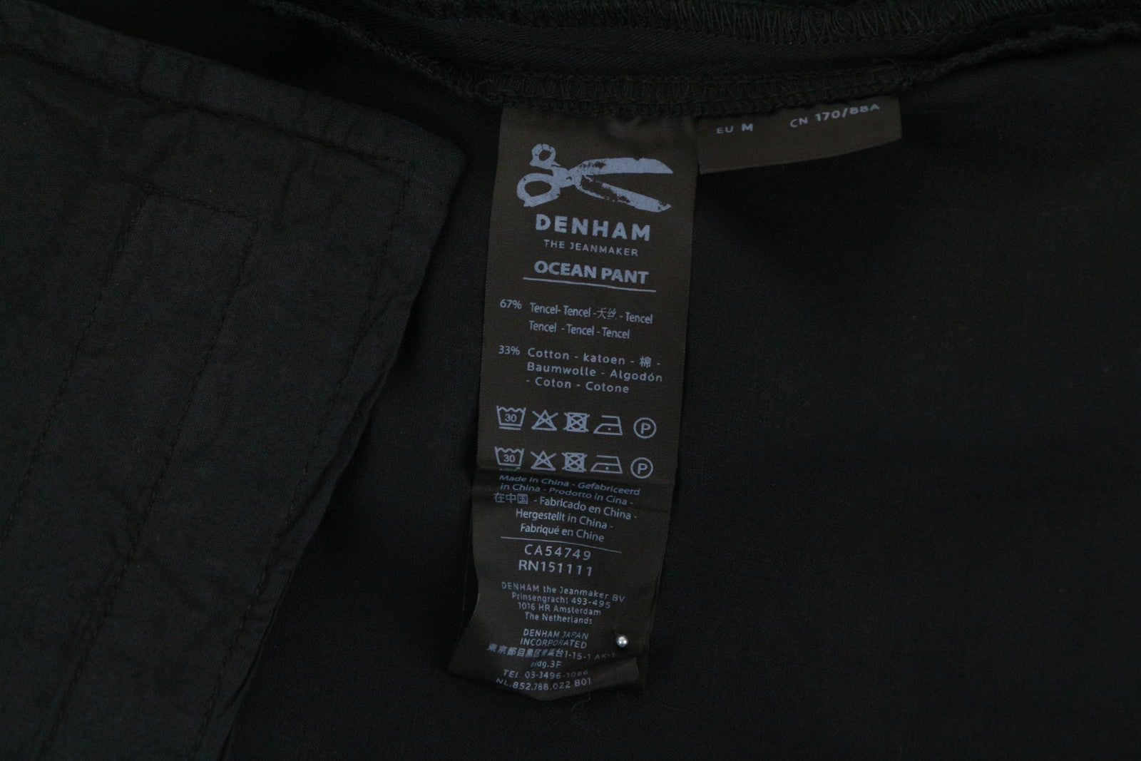 DENHAM Ocean moteriškos kelnės M dydžio, plonos, medvilninės, juodos, chino stiliaus, lengvos, su užtrauktuku. 