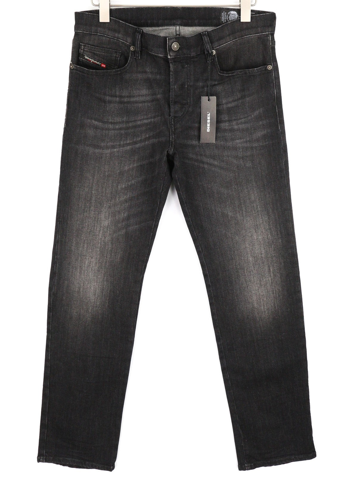 DIESEL D-Mihtry 009EN vyriški džinsai W32/L32 tiesaus kirpimo, tamprūs, skalbti, su sagomis 