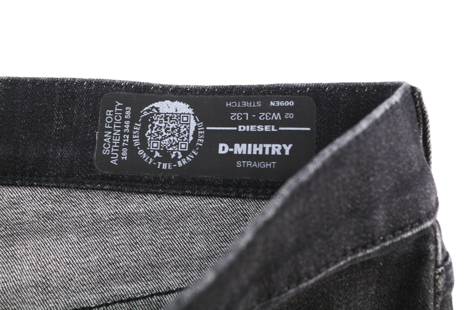 DIESEL D-Mihtry 009EN vyriški džinsai W32/L32 tiesaus kirpimo, tamprūs, skalbti, su sagomis 