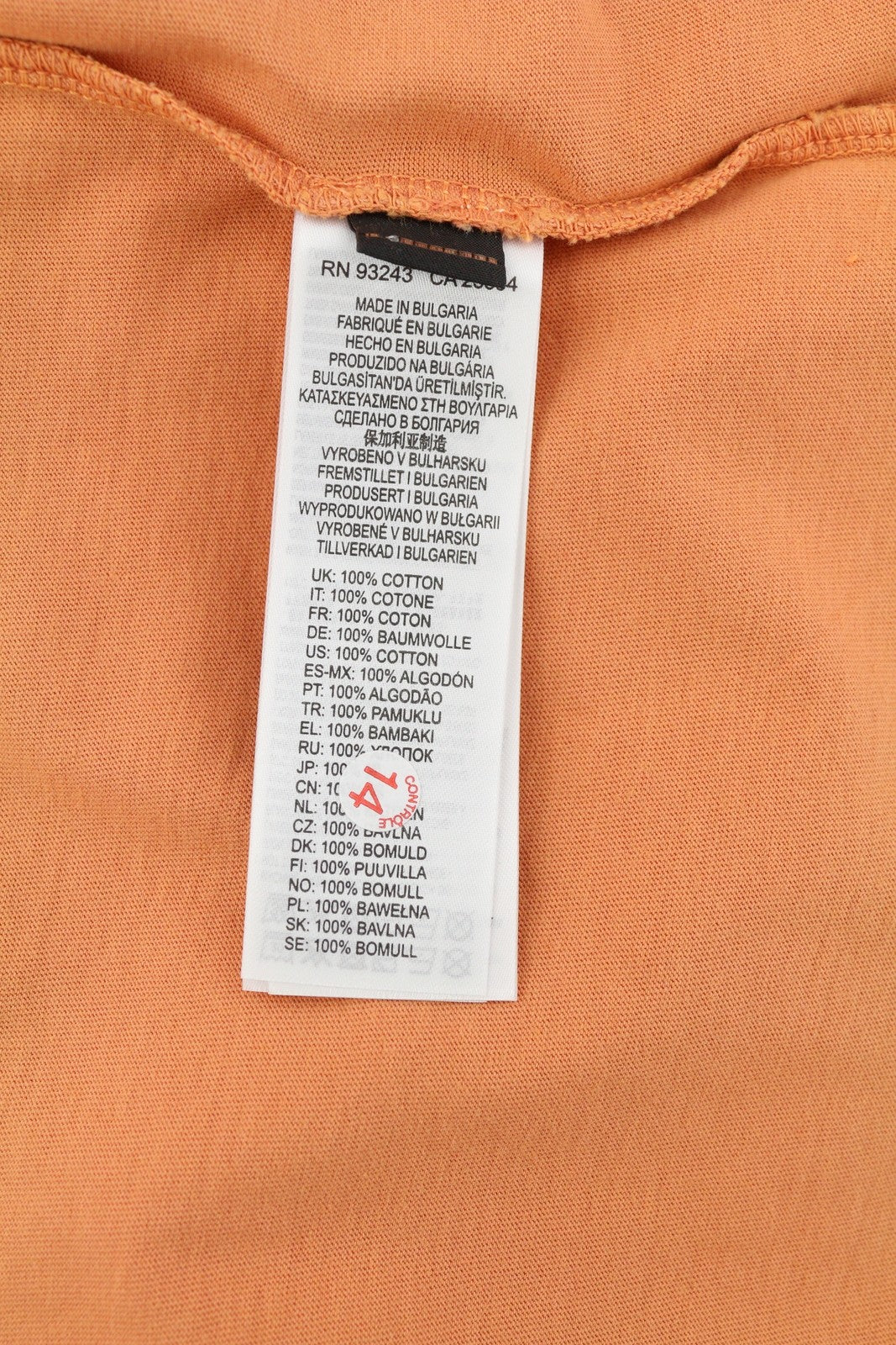 DIESEL T-Diegor-Ind Men T-Shirt L Orange Short Sleeved Crew Collar Logo Tricot