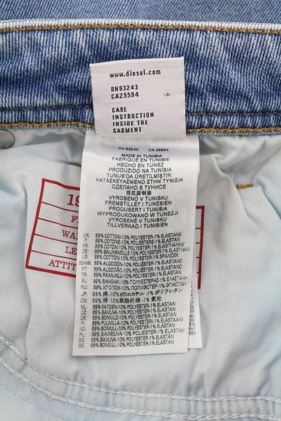 DIESEL 1979 Sleenker 9B92S vyriški džinsai W32/L32 aptempti, žemo juosmens, rekomenduojama kaina – 160 €, mėlyni 
