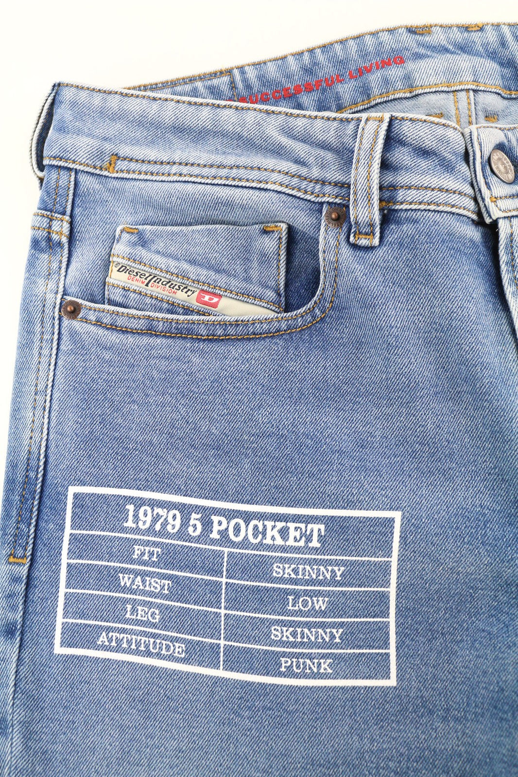 DIESEL 1979 Sleenker 9B92S vyriški džinsai W32/L32 aptempti, žemo juosmens, rekomenduojama kaina – 160 €, mėlyni 