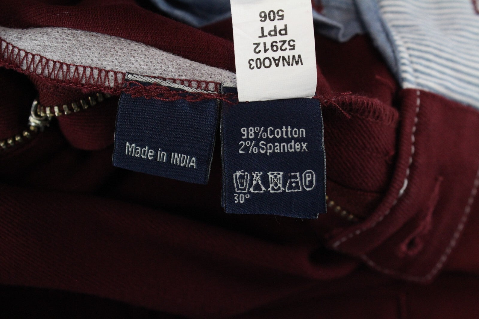 HARMONT & BLAINE Men Trousers 50 Narrow Fit Cotton Stretch Red Zipped Casual