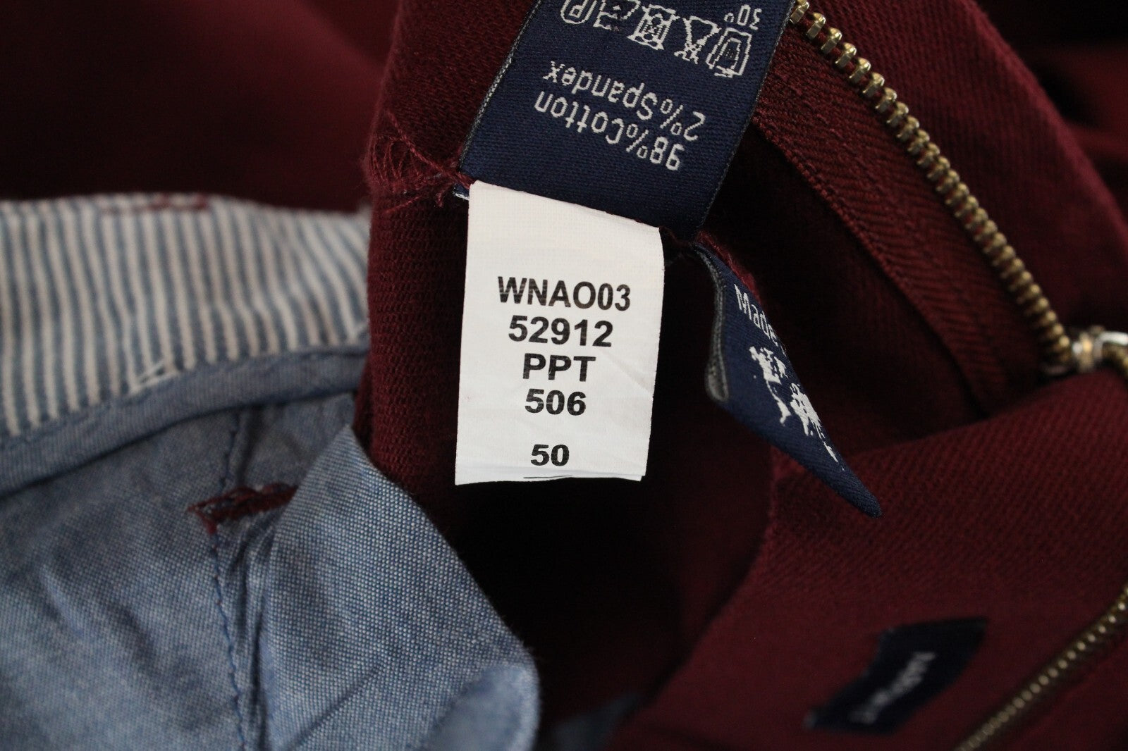 HARMONT & BLAINE Men Trousers 50 Narrow Fit Cotton Stretch Red Zipped Casual