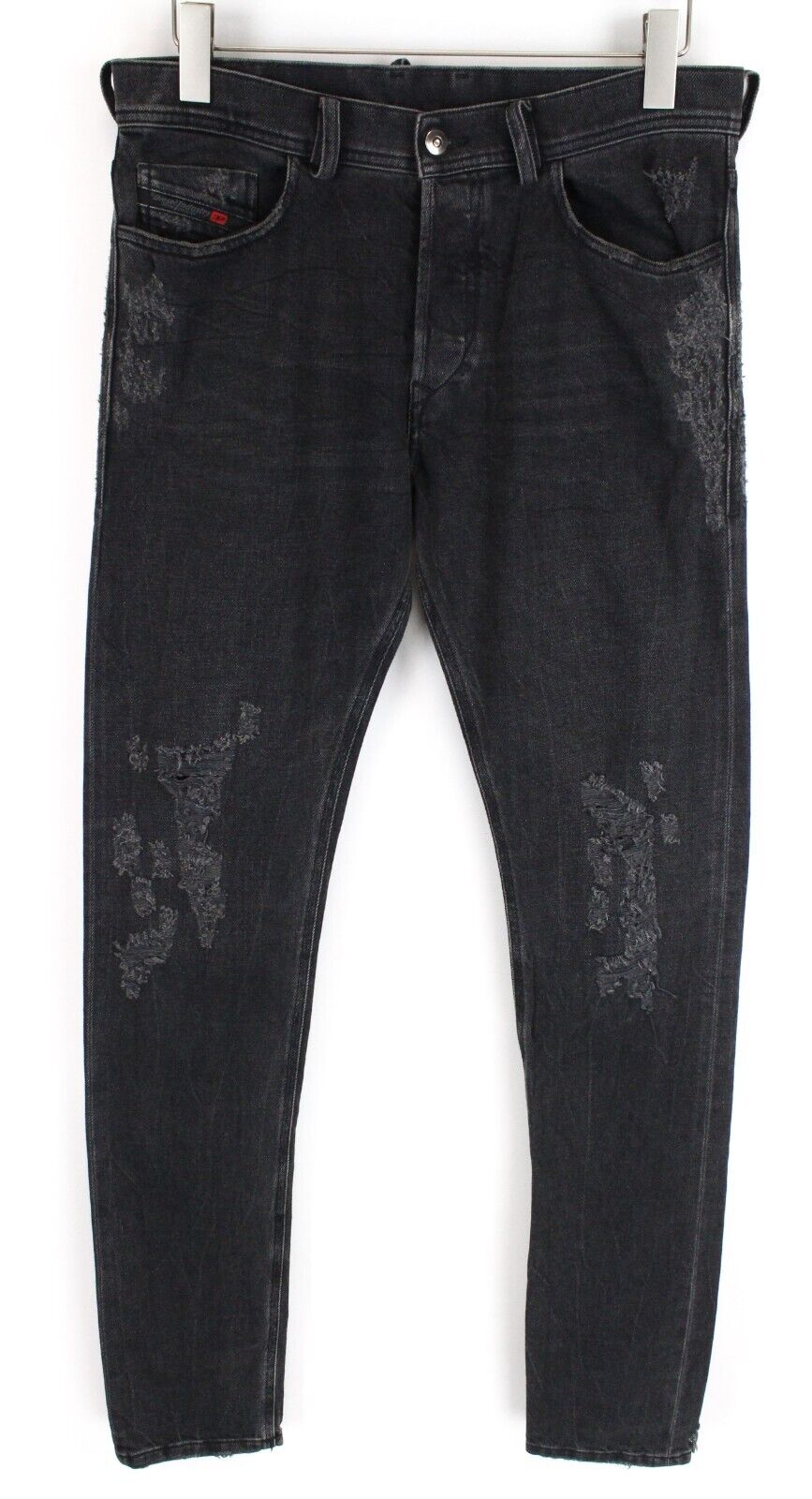 DIESEL Tepphar 085AJ Men Jeans W32/L34 Slim Skinny Grey Stretch Cotton Ripped