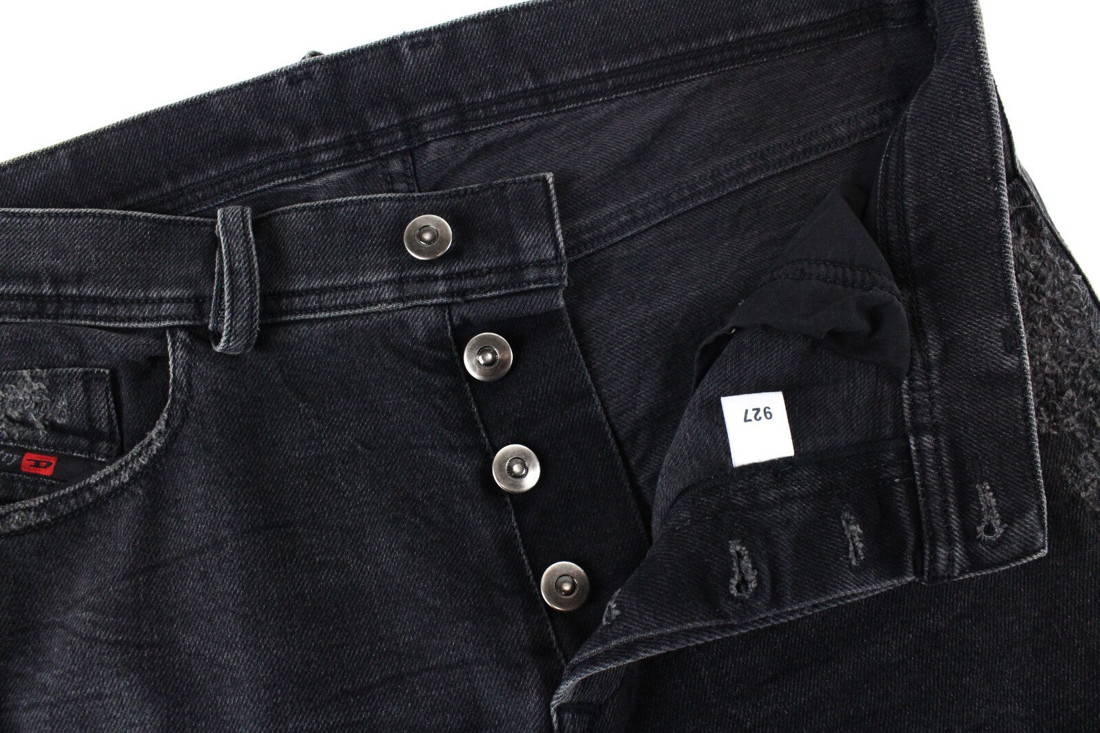 DIESEL Tepphar 085AJ Men Jeans W32/L34 Slim Skinny Grey Stretch Cotton Ripped