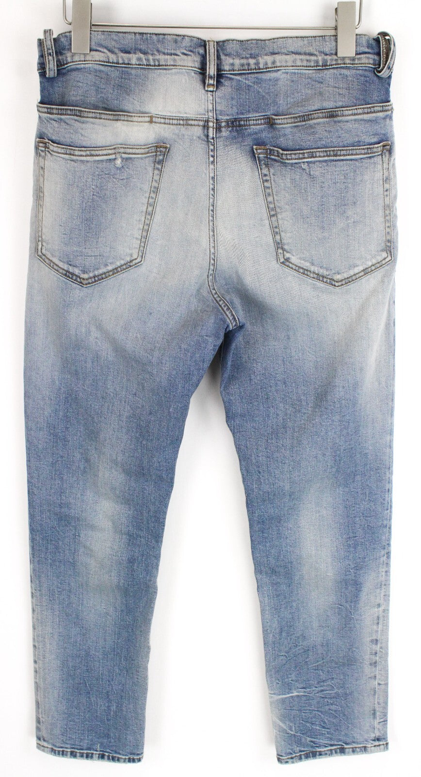 DIESEL D-Eetar 087AV Men Jeans W32/L32 Carrot Tapered Cotton Stretch Blue Ripped