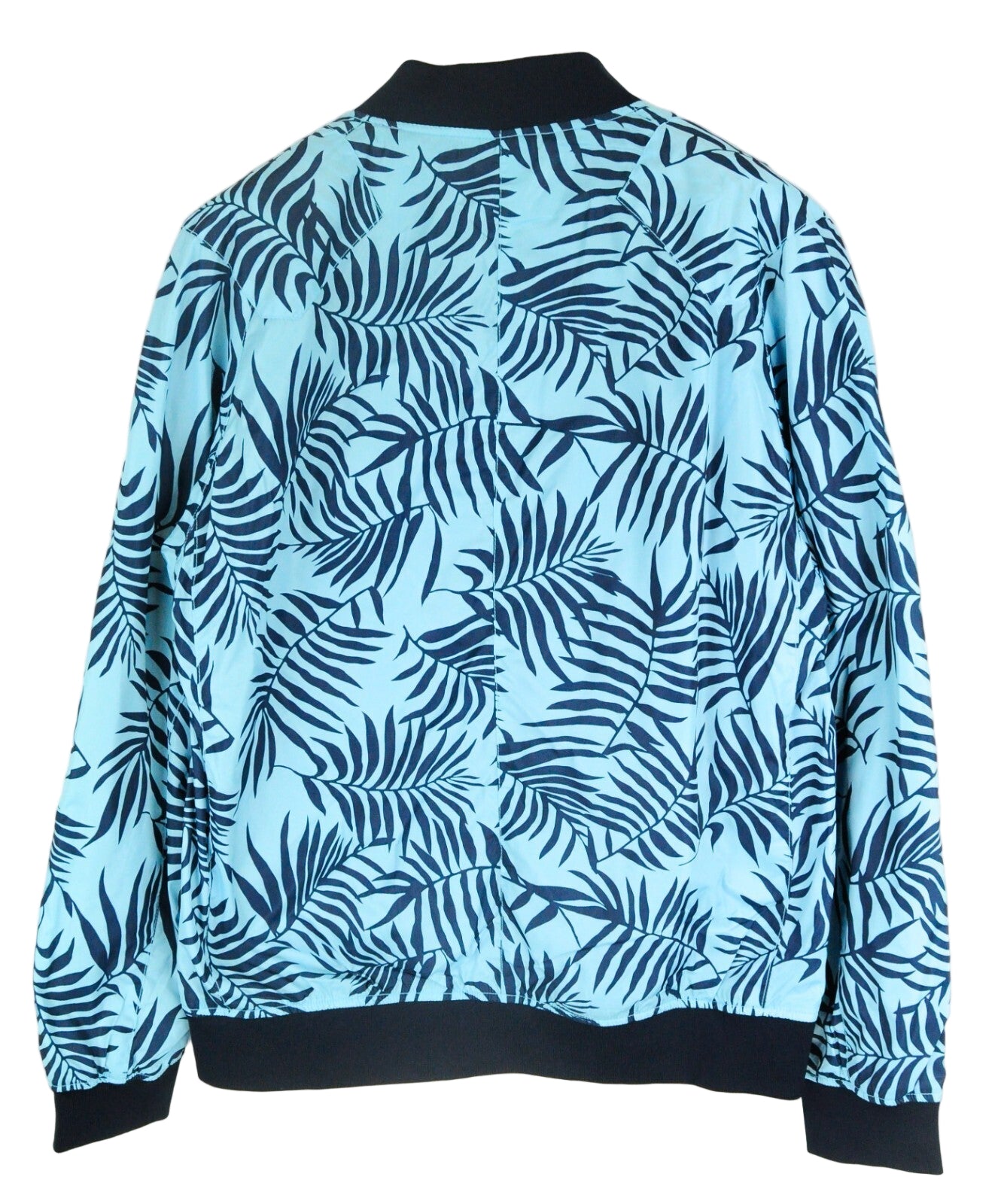 SCOTCH &amp; SODA vyriška lininė medvilninė striukė „Bomber“ su palmių raštu, šviesiai mėlyna, XL dydžio 