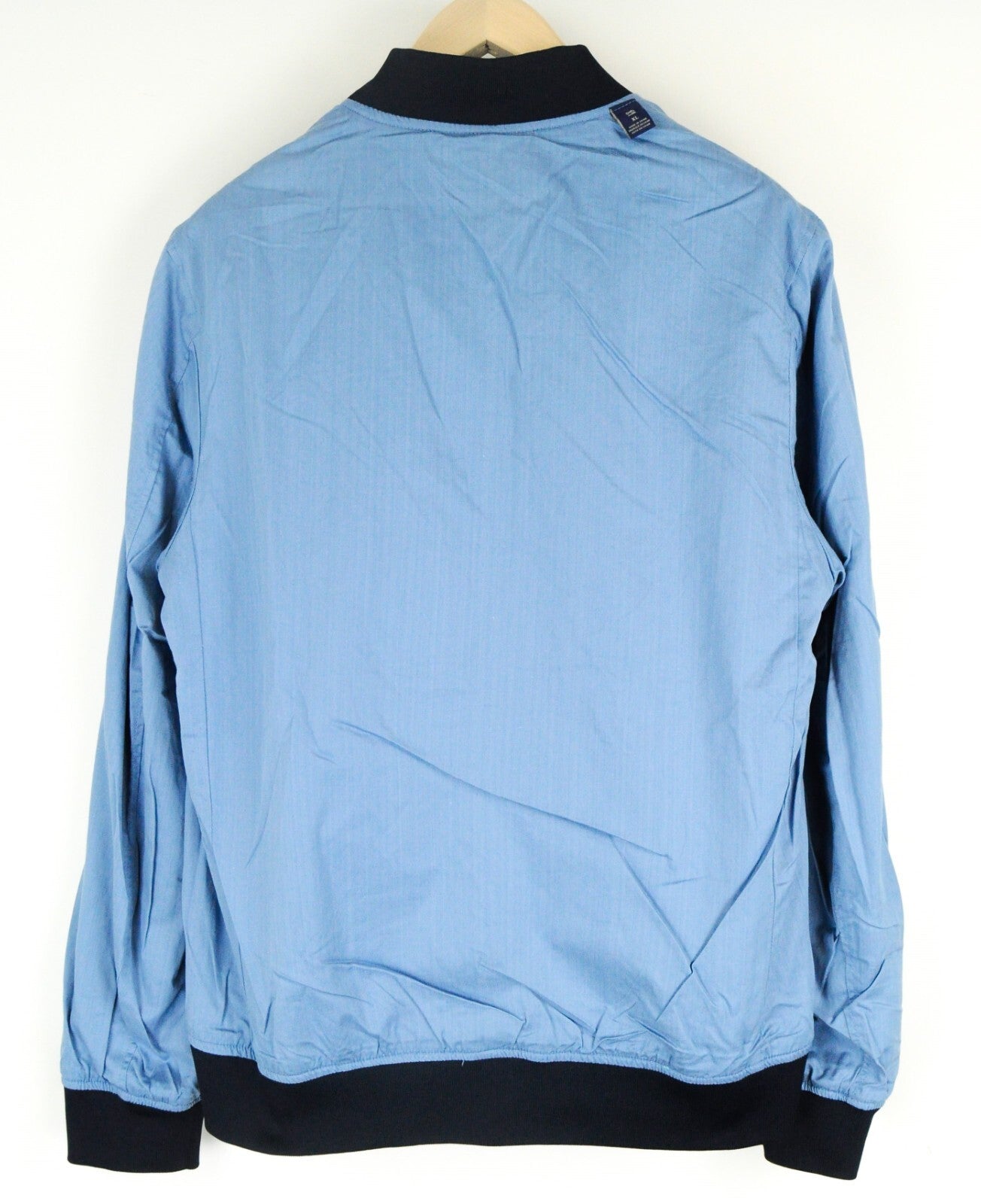 SCOTCH &amp; SODA vyriška lininė medvilninė striukė „Bomber“ su palmių raštu, šviesiai mėlyna, XL dydžio 