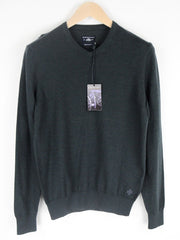 „STATE OF ART“ vyriškas megztinis S dydžio, įprasto kirpimo, pilkas, aptemptas medvilninis megztinis su V formos iškirpte 