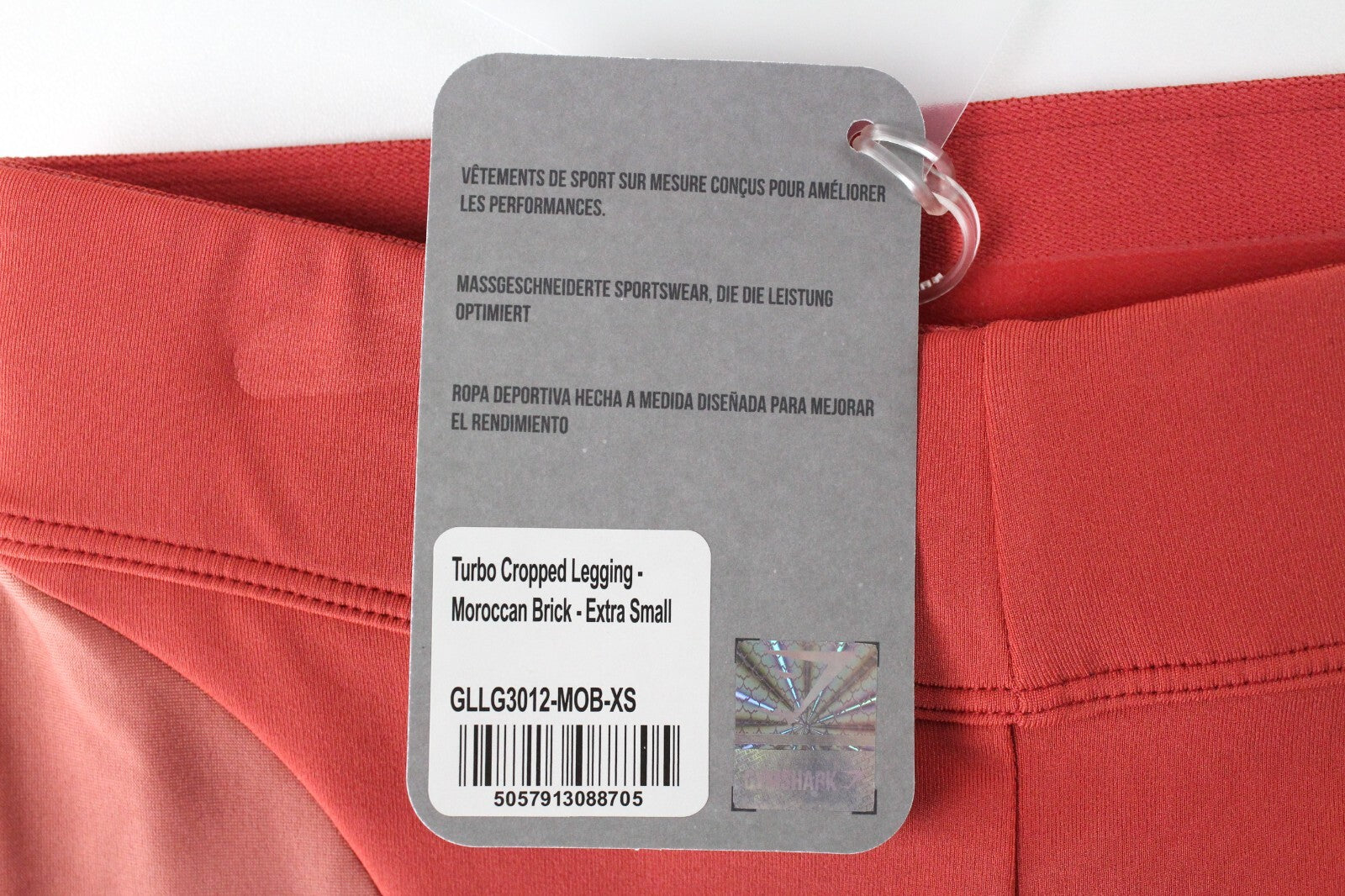 GYMSHARK Turbo moteriškos tamprės XS dydžio oranžinės spalvos su tampriais logotipais ir sportine apranga 