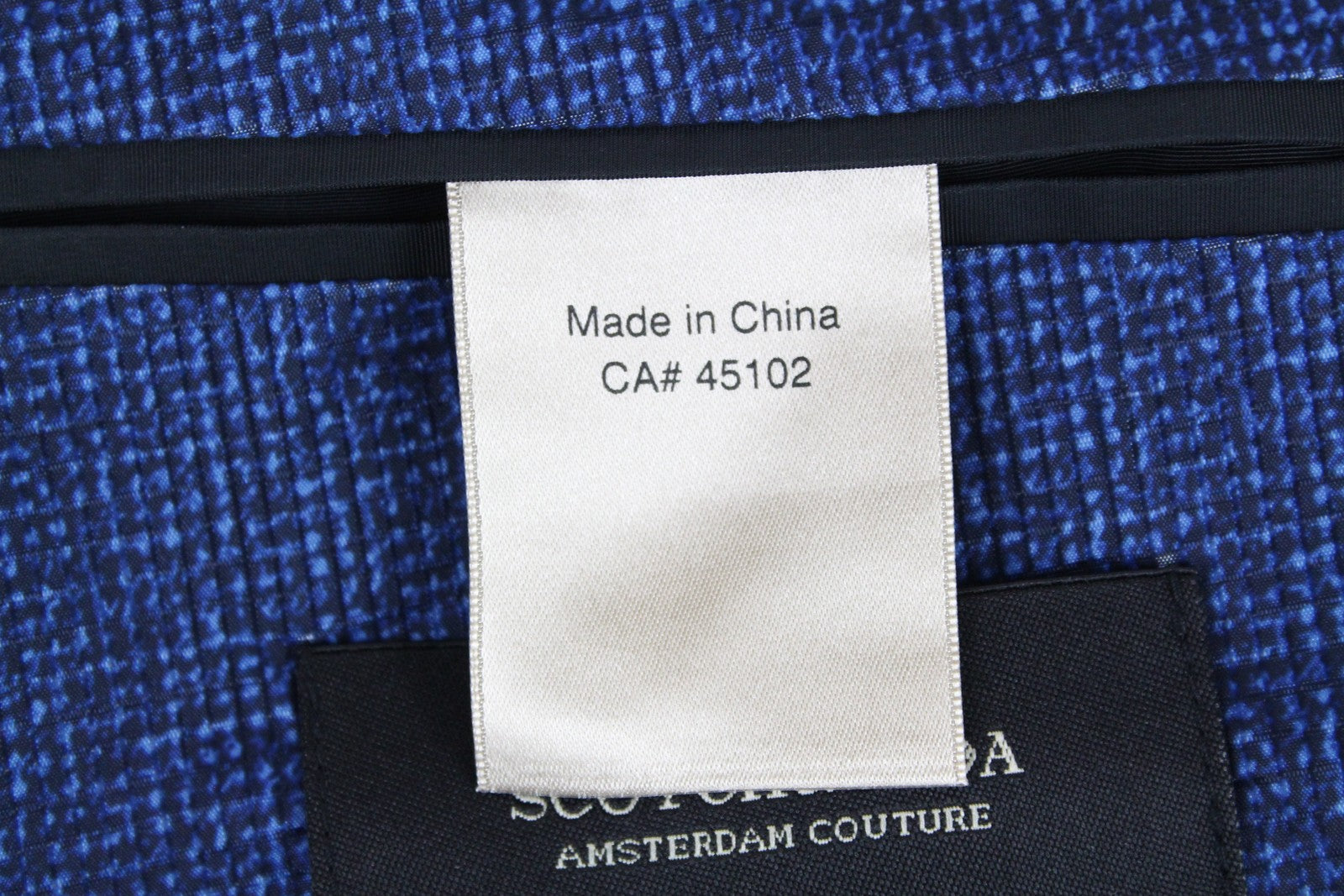 SCOTCH & SODA Ams Couture Men's Blazer ~L Blue Patterned Single Breasted Notch