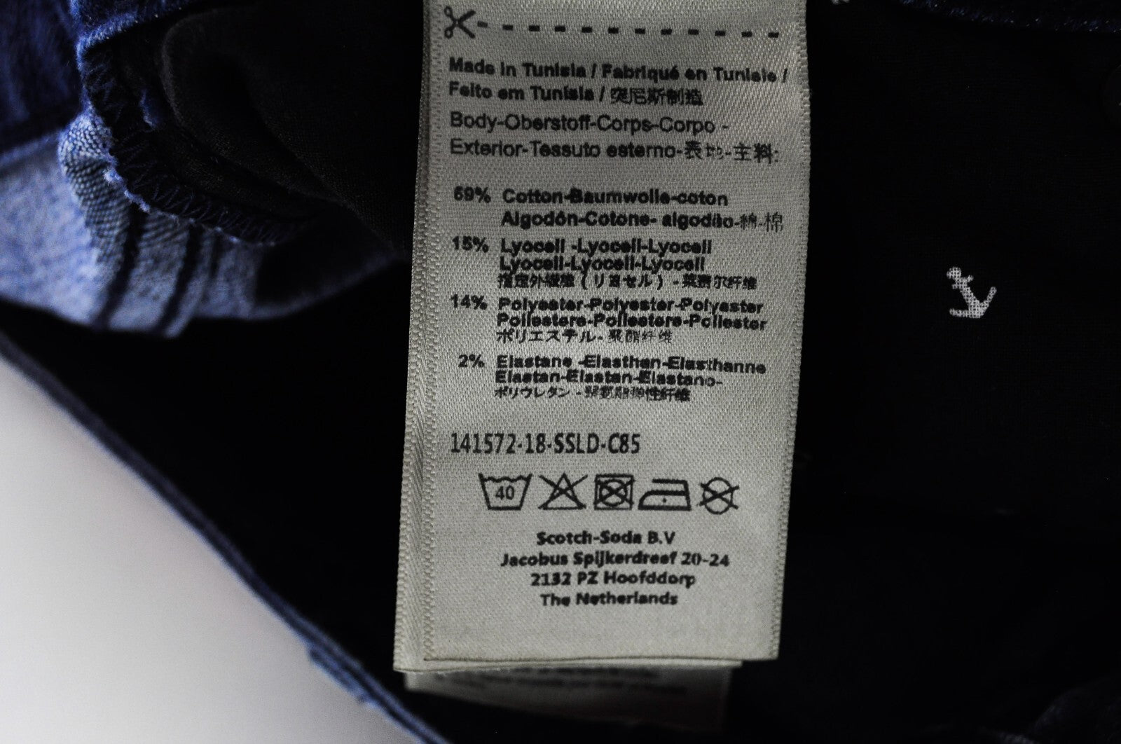 SCOTCH &amp; SODA La Bohemienne moteriški džinsai W27/L32 aptempti mėlyni tamprūs medvilniniai džinsai 