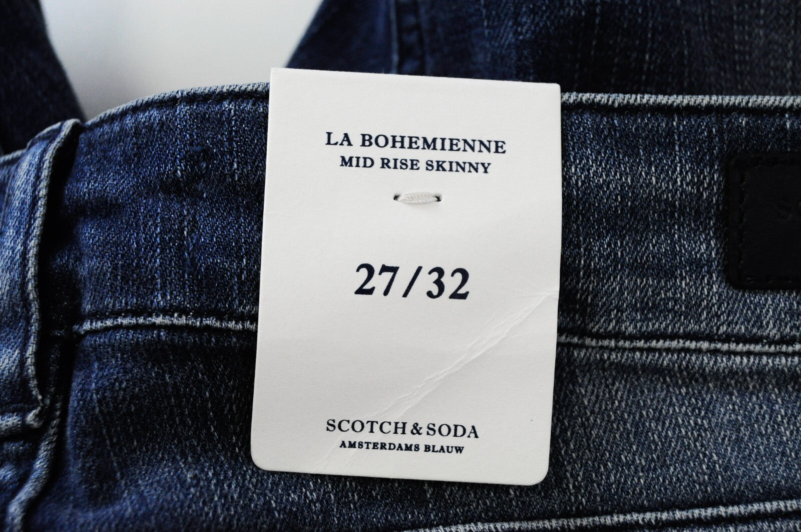 SCOTCH &amp; SODA La Bohemienne moteriški džinsai W27/L32 aptempti mėlyni tamprūs medvilniniai džinsai 