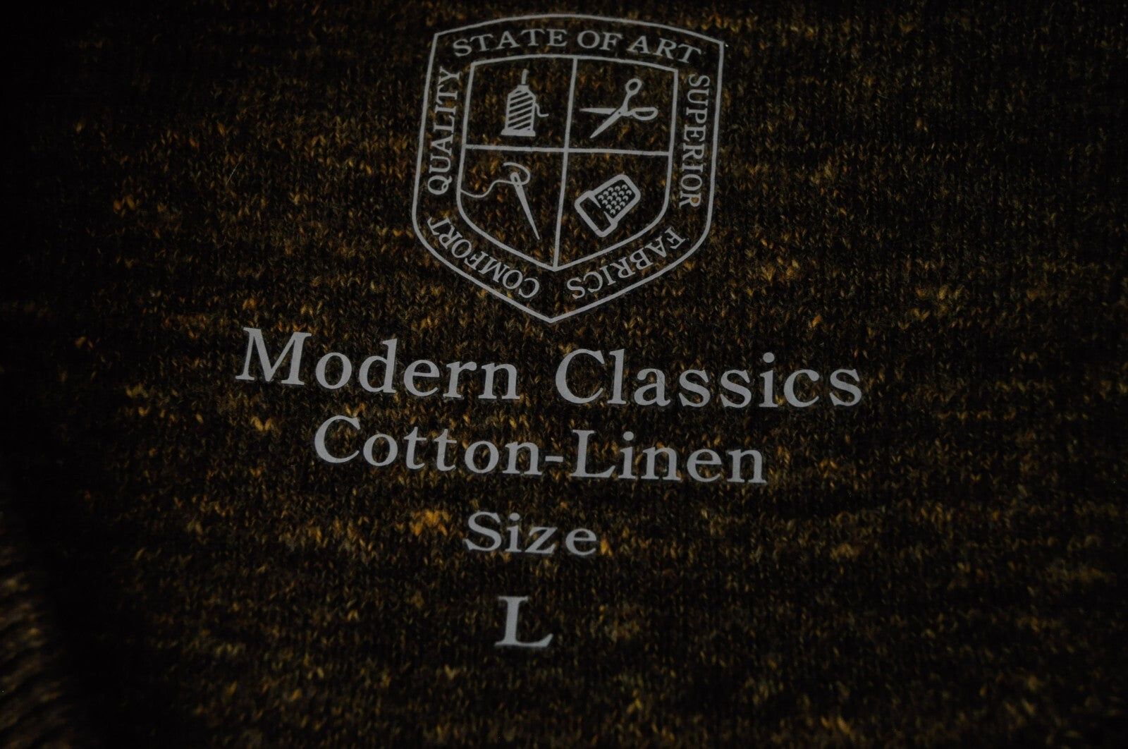 „STATE OF ART“ vyriškas džemperis L dydžio, rudas, medvilninis, lininis, ilgomis rankovėmis, V formos iškirpte 