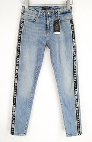 SCOTCH &amp; SODA Ams Blauw moteriški džinsai W24/L32 Slim Fit medvilniniai tamprūs mėlyni 