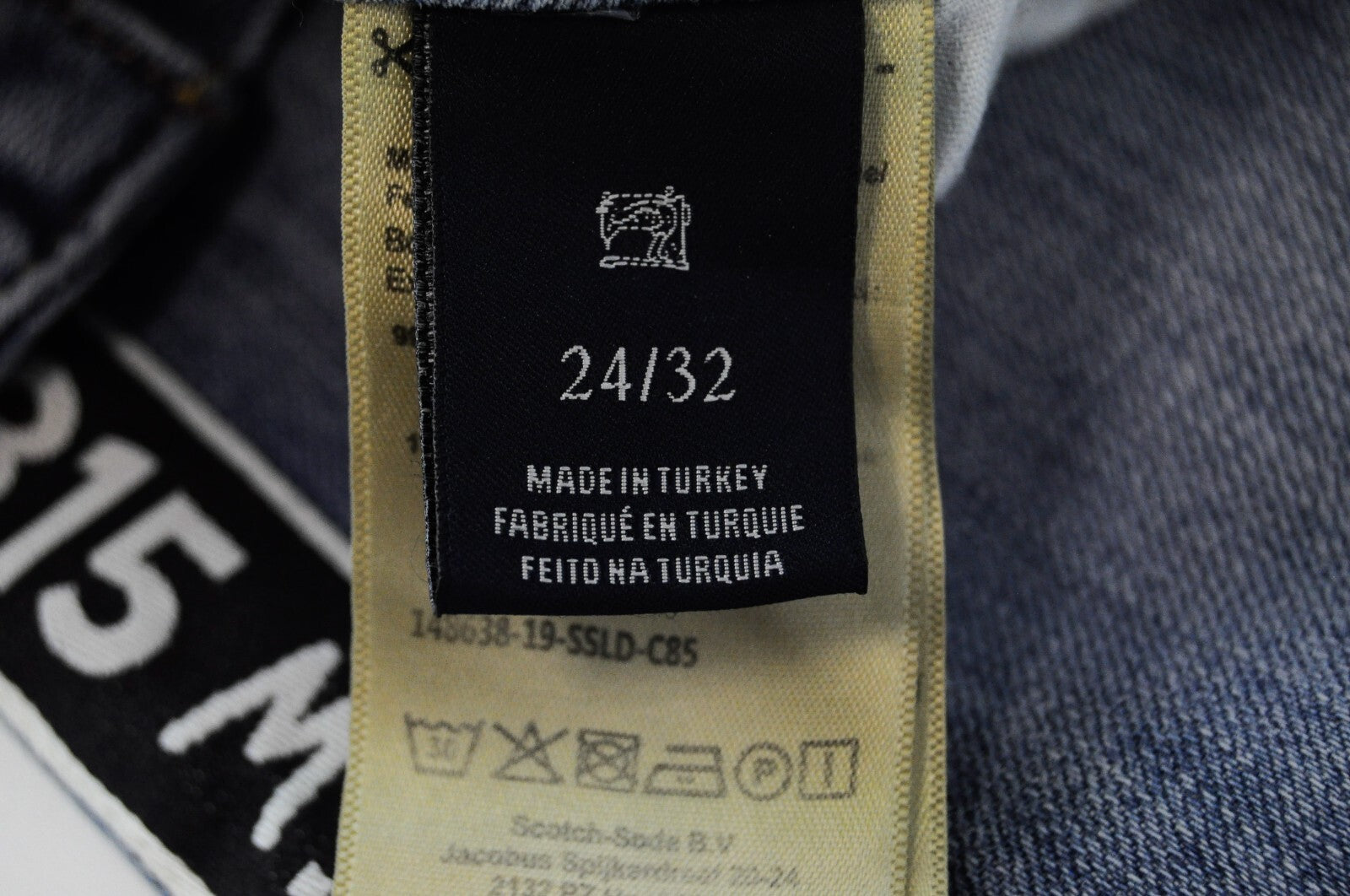 SCOTCH &amp; SODA Ams Blauw moteriški džinsai W24/L32 Slim Fit medvilniniai tamprūs mėlyni 