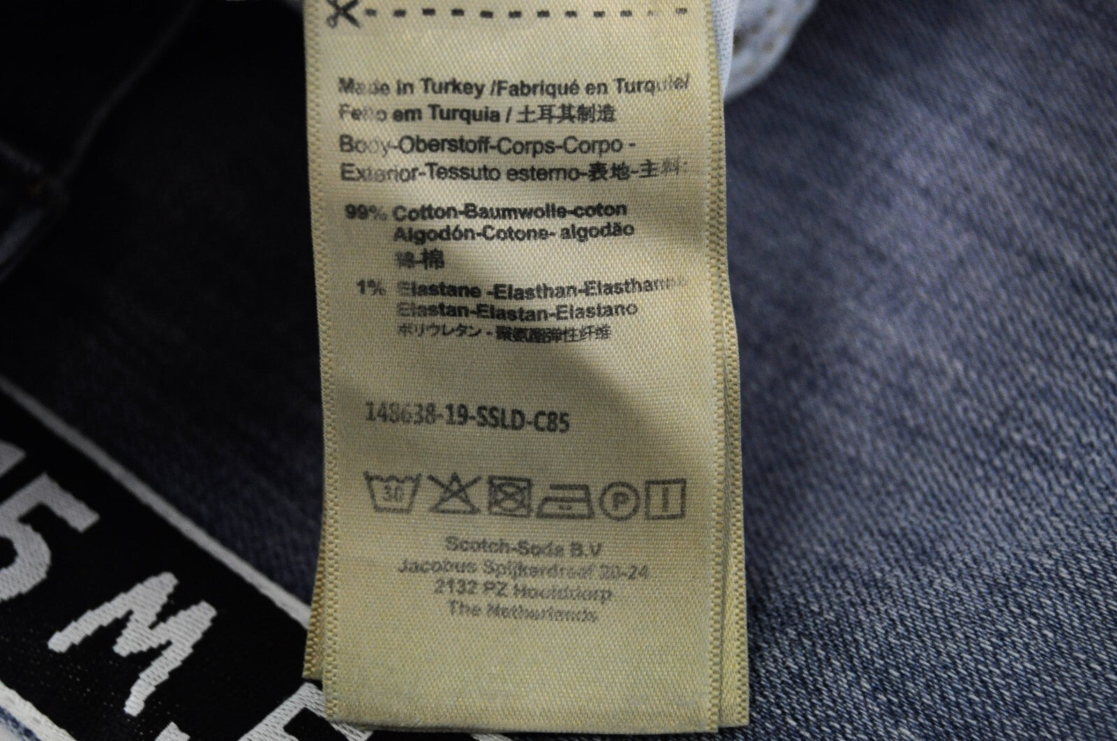 SCOTCH &amp; SODA Ams Blauw moteriški džinsai W24/L32 Slim Fit medvilniniai tamprūs mėlyni 