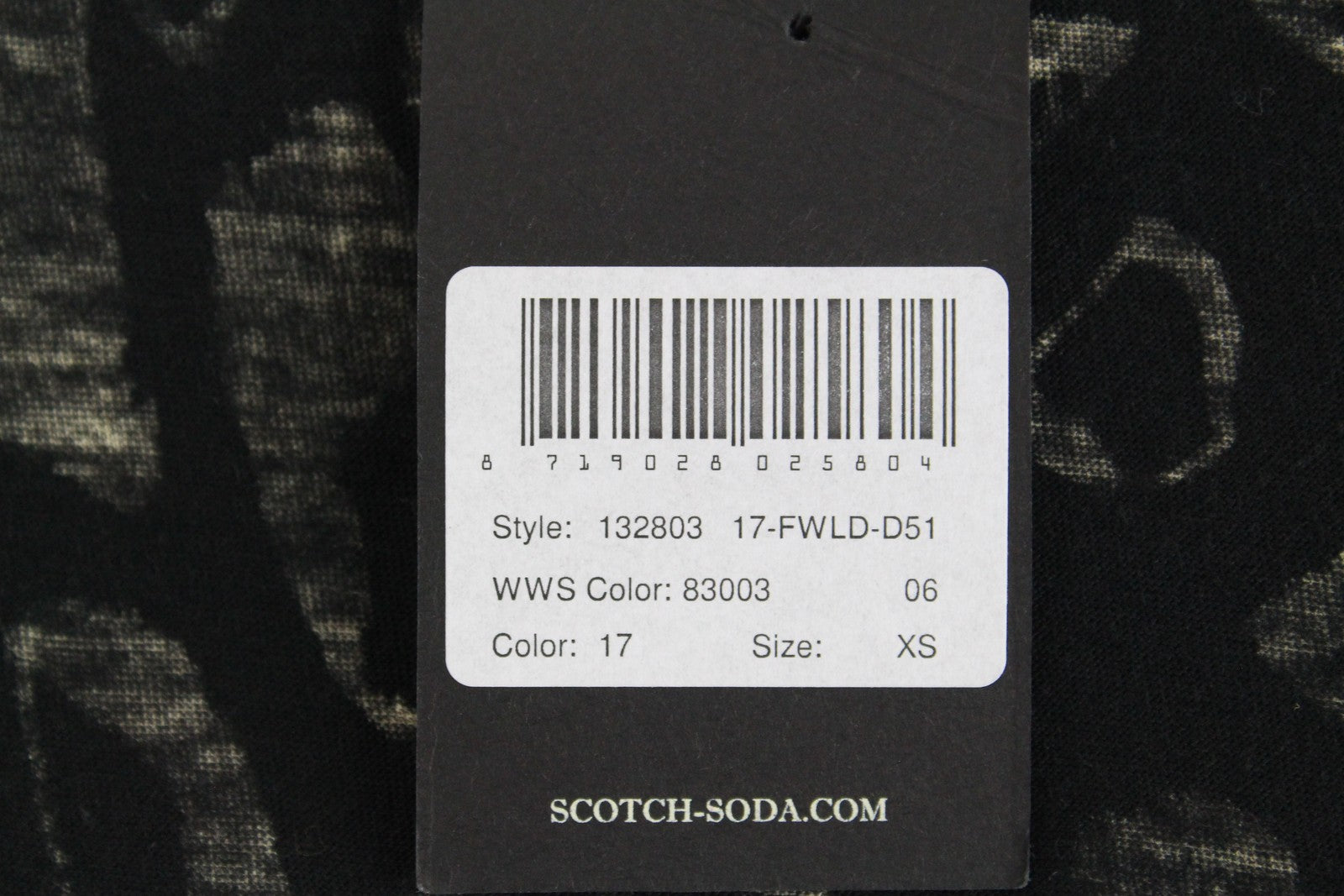 SCOTCH & SODA Ams Blauw Women XS T-Shirt Black Cotton Blend Pattern Short Sleeve