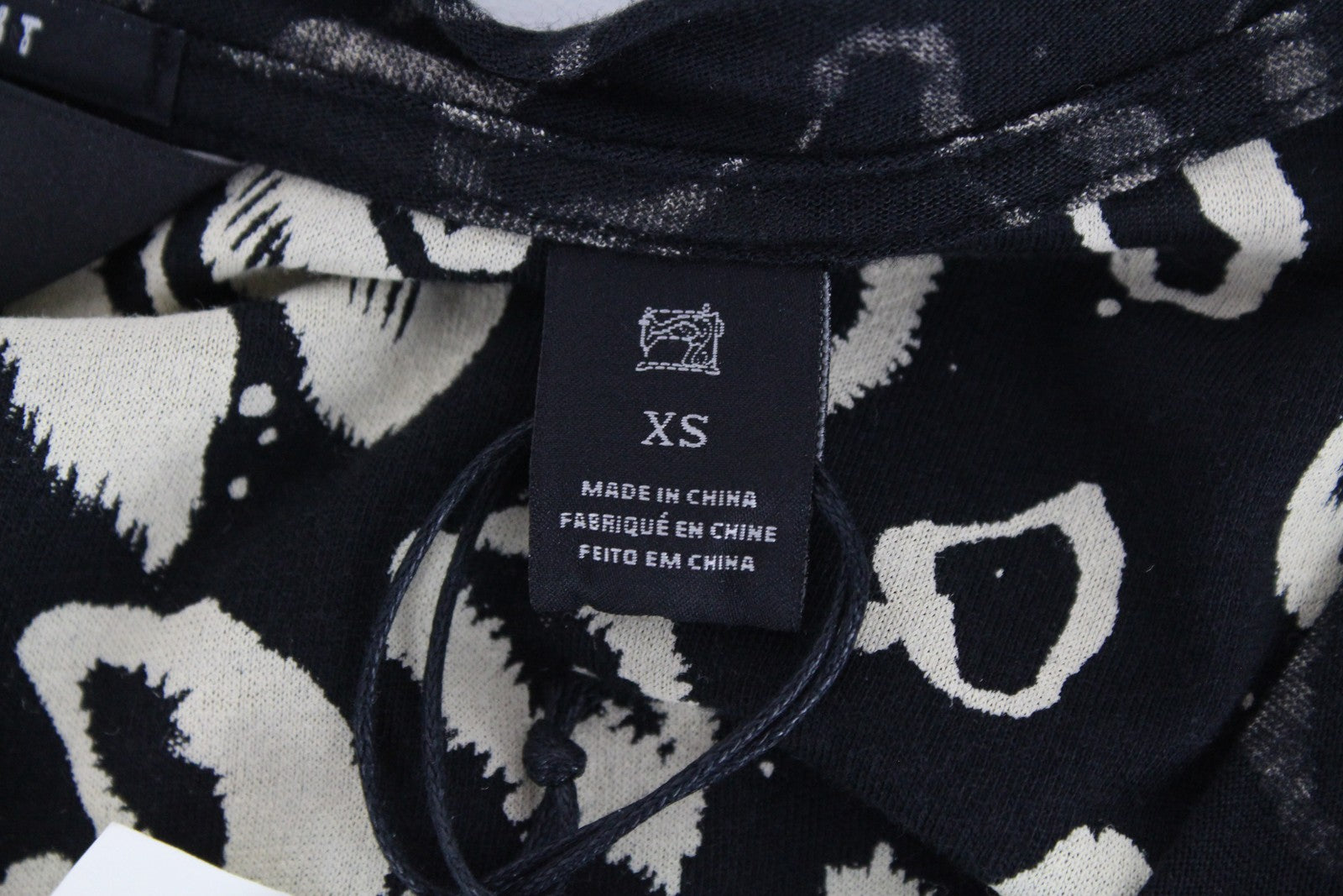 SCOTCH & SODA Ams Blauw Women XS T-Shirt Black Cotton Blend Pattern Short Sleeve