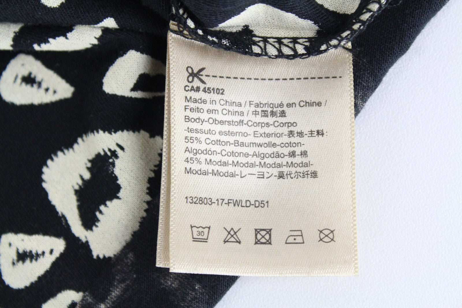 SCOTCH & SODA Ams Blauw Women XS T-Shirt Black Cotton Blend Pattern Short Sleeve