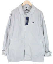 HARMONT &amp; BLAINE XL dydžio pilka vyriška lietpalčio striukė su siuvinėtais raštais, vidutinio ilgio, klasikinio stiliaus 