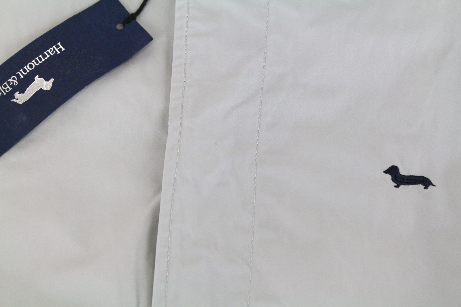 HARMONT &amp; BLAINE XL dydžio pilka vyriška lietpalčio striukė su siuvinėtais raštais, vidutinio ilgio, klasikinio stiliaus 